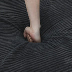 Corduroy Sofa - 181.1"W, Oversized, Reversible, Removable Covers, 660 lbs/Seat, Solid Wood Frame, 6 Pillows, Black/Brown/Beige