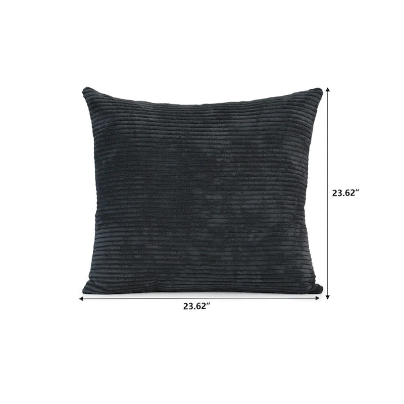 Corduroy Sofa - 181.1"W, Oversized, Reversible, Removable Covers, 660 lbs/Seat, Solid Wood Frame, 6 Pillows, Black/Brown/Beige