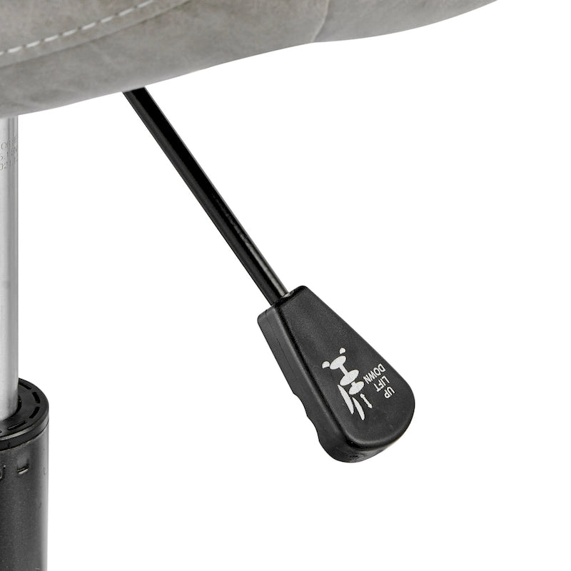 PU Swivel Office Chair - Faux Leather, 360° Swivel, Adjustable Height 18-22", Powder-Coated Steel, Casters, Brown/Grey