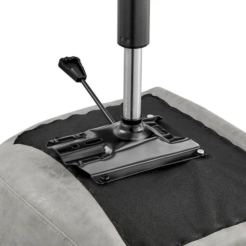 PU Swivel Office Chair - Faux Leather, 360° Swivel, Adjustable Height 18-22", Powder-Coated Steel, Casters, Brown/Grey