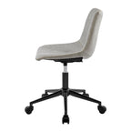 PU Swivel Office Chair - Faux Leather, 360° Swivel, Adjustable Height 18-22", Powder-Coated Steel, Casters, Brown/Grey