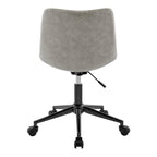 PU Swivel Office Chair - Faux Leather, 360° Swivel, Adjustable Height 18-22", Powder-Coated Steel, Casters, Brown/Grey