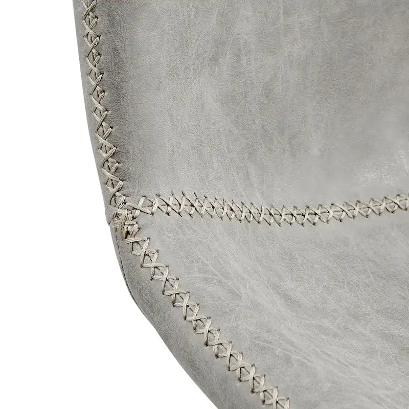 PU Swivel Office Chair - Faux Leather, 360° Swivel, Adjustable Height 18-22", Powder-Coated Steel, Casters, Brown/Grey