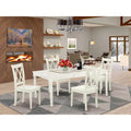 East West Furniture Dining Table Set- a Rectangle Kitchen Table and Dinette Chairs, Linen White(Pieces Option)