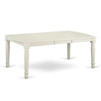 Dining Table with Chairs - 42"W x 78"L, Butterfly Leaf, Hardwood, Linen White, 300 lbs, Double X-Back, 4 or 8 Chairs