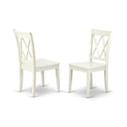 Dining Table with Chairs - 42"W x 78"L, Butterfly Leaf, Hardwood, Linen White, 300 lbs, Double X-Back, 4 or 8 Chairs