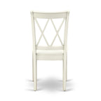 Dining Table with Chairs - 42"W x 78"L, Butterfly Leaf, Hardwood, Linen White, 300 lbs, Double X-Back, 4 or 8 Chairs