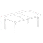 Dining Table with Chairs - 42"W x 78"L, Butterfly Leaf, Hardwood, Linen White, 300 lbs, Double X-Back, 4 or 8 Chairs