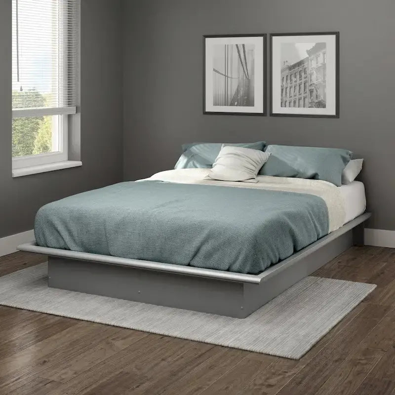 Platform Bed - Full, 58"W x 77.25"L x 9.62"H, Hidden Storage, 500 lbs, No Box Spring, 4 Colors, Low-Profile