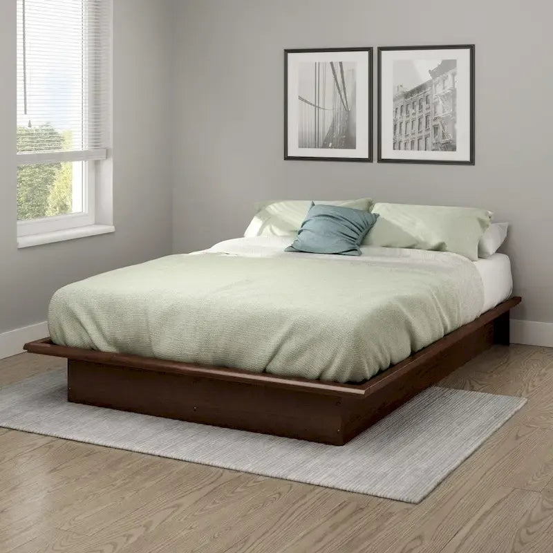 Platform Bed - Full, 58"W x 77.25"L x 9.62"H, Hidden Storage, 500 lbs, No Box Spring, 4 Colors, Low-Profile
