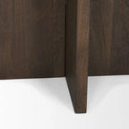 Round Accent Table - Dark Brown Wood, White Marble Top, 22" Diameter, Side Table