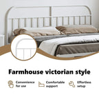 Metal Headboard - 39.4"H, Powder-Coated Steel, Farmhouse Victorian Style, Multiple Sizes, Black/White, Easy Assembly