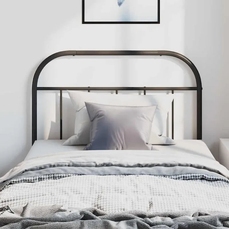 Metal Headboard - 39.4"H, Powder-Coated Steel, Farmhouse Victorian Style, Multiple Sizes, Black/White, Easy Assembly