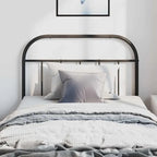 Metal Headboard - 39.4"H, Powder-Coated Steel, Farmhouse Victorian Style, Multiple Sizes, Black/White, Easy Assembly