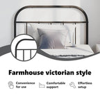 Metal Headboard - 39.4"H, Powder-Coated Steel, Farmhouse Victorian Style, Multiple Sizes, Black/White, Easy Assembly