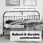 Metal Headboard - 39.4"H, Powder-Coated Steel, Farmhouse Victorian Style, Multiple Sizes, Black/White, Easy Assembly