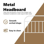 Metal Headboard - 39.4"H, Powder-Coated Steel, Farmhouse Victorian Style, Multiple Sizes, Black/White, Easy Assembly