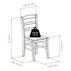 Drop Leaf Dining Table with 2 Ladder-Back Chairs - Solid Wood, Space-Saving Design, Walnut Finish, Seats 6