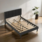 Platform Bed - Solid Wood, Rustic Style, Headboard, No Box Spring Needed, Easy Assembly, Eco-Friendly, 4 Colors