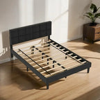 Platform Bed - Solid Wood, Rustic Style, Headboard, No Box Spring Needed, Easy Assembly, Eco-Friendly, 4 Colors
