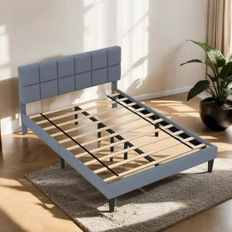 Platform Bed - Solid Wood, Rustic Style, Headboard, No Box Spring Needed, Easy Assembly, Eco-Friendly, 4 Colors