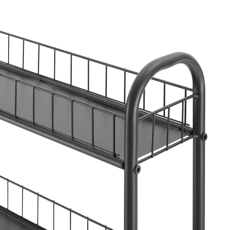 6-Tier Slim Rolling Storage Cart - 6-10"D x 22.8"W x 61"H, Metal, 4 Wheels, Narrow Space Organizer, Mobile Shelving