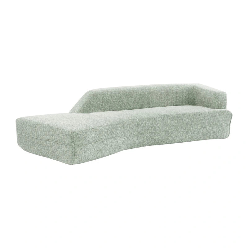 Curved Chaise Lounge - 109.4"L x 36.2"W x 25.2"H, Boucle Fabric, 800 lbs Capacity, No Assembly, Modern, 3 Colors