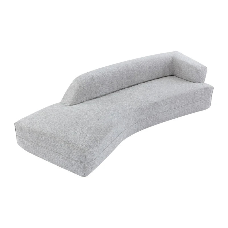 Curved Chaise Lounge - 109.4"L x 36.2"W x 25.2"H, Boucle Fabric, 800 lbs Capacity, No Assembly, Modern, 3 Colors