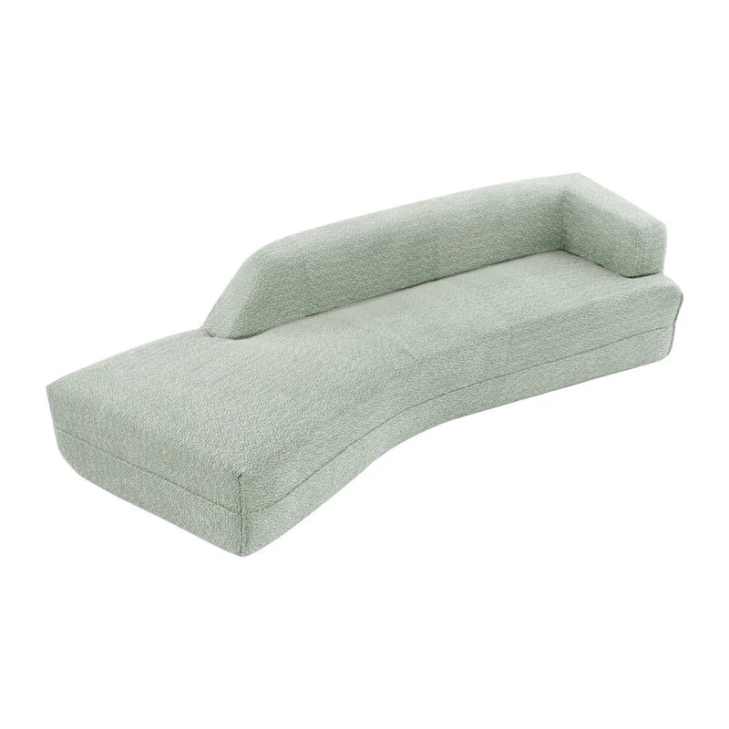 Curved Chaise Lounge - 109.4"L x 36.2"W x 25.2"H, Boucle Fabric, 800 lbs Capacity, No Assembly, Modern, 3 Colors