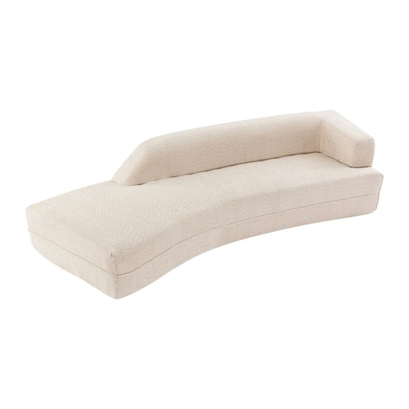 Curved Chaise Lounge - 109.4"L x 36.2"W x 25.2"H, Boucle Fabric, 800 lbs Capacity, No Assembly, Modern, 3 Colors