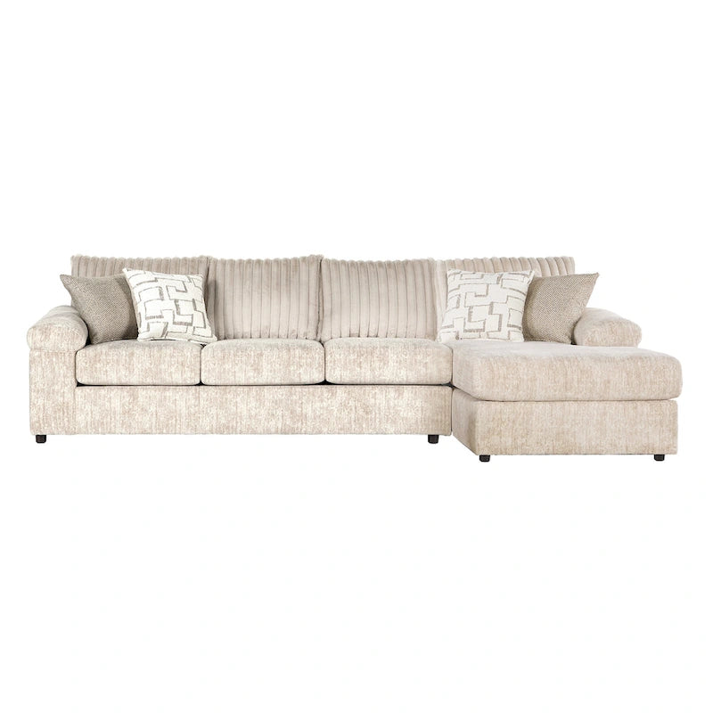 Sofa - 122"W x 64"D x 33"H, Corduroy, High-Density Cushions, Chaise, Armchair, 2 Colors, Modern