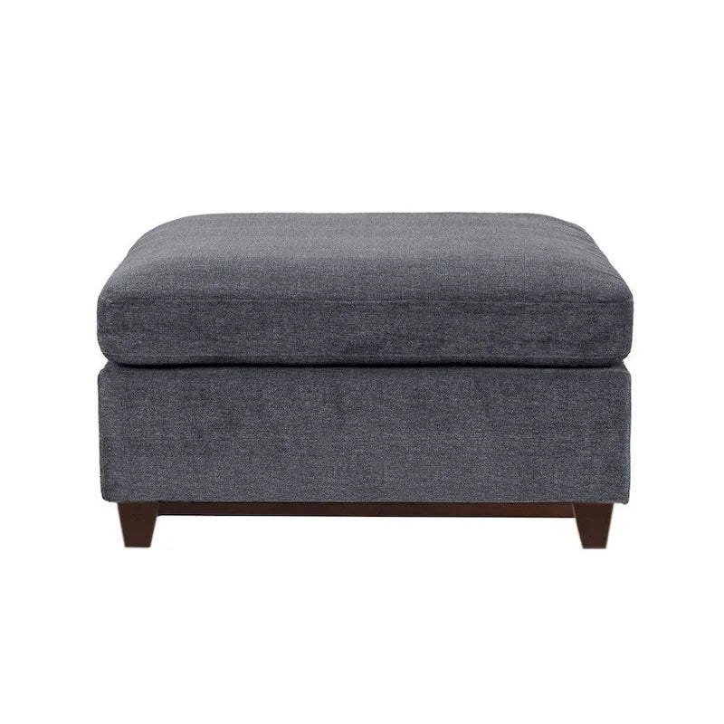Chenille Sofa - High-Density Foam, Corner Pieces, Armless Chairs, Ottoman, Classic Design, Ash Grey/Camel, Timeless Style