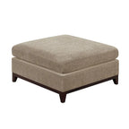 Chenille Sofa - High-Density Foam, Corner Pieces, Armless Chairs, Ottoman, Classic Design, Ash Grey/Camel, Timeless Style