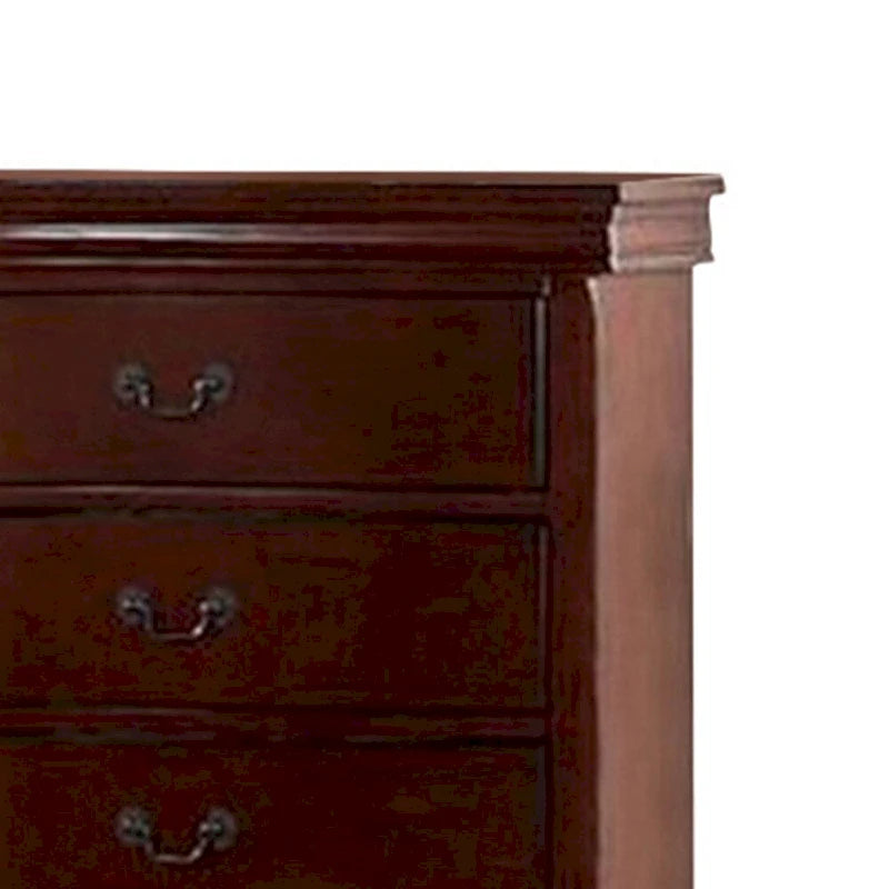Storage Chest - Pine Wood & Birch Veneer, Cherry Finish, Elegant Trim, Ample Storage, Classic Design