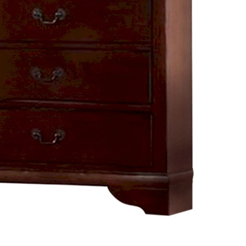Storage Chest - Pine Wood & Birch Veneer, Cherry Finish, Elegant Trim, Ample Storage, Classic Design
