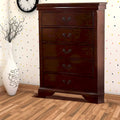 Storage Chest - Pine Wood & Birch Veneer, Cherry Finish, Elegant Trim, Ample Storage, Classic Design