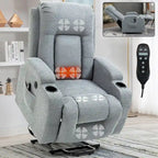 Power Lift Recliner - 8-Point Massage, Lumbar Heat, USB Port, Cup Holders, 155° Recline, 39.76"L x 35.82"W