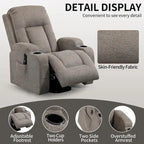 Power Lift Recliner - 8-Point Massage, Lumbar Heat, USB Port, Cup Holders, 155° Recline, 39.76"L x 35.82"W