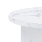 Round Coffee Table - 31.41"W x 13.71"H, Faux Marble Top, Wood Legs, Modern, Easy Assembly, 3 Colors, Contemporary