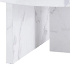 Round Coffee Table - 31.41"W x 13.71"H, Faux Marble Top, Wood Legs, Modern, Easy Assembly, 3 Colors, Contemporary