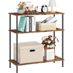 3-Tier Industrial Console Table - 31.5"W x 33.4"H, MDF & Metal Frame, Adjustable Legs, 40 lbs/Shelf, Minimalist Design