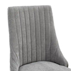 Upholstered Dining Chairs - 19.7"W x 25"D x 37.5"H, High Backrest, Foam/Springs, Solid Wood Legs, 2 Chairs, Beige/Gray