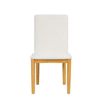 Dining Chairs - 19.5"W x 22.5"D x 34.75"H, Cream Textured Woven, Wood Legs, 2 Chairs, Modern