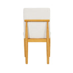Dining Chairs - 19.5"W x 22.5"D x 34.75"H, Cream Textured Woven, Wood Legs, 2 Chairs, Modern