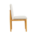 Dining Chairs - 19.5"W x 22.5"D x 34.75"H, Cream Textured Woven, Wood Legs, 2 Chairs, Modern