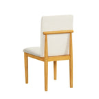 Dining Chairs - 19.5"W x 22.5"D x 34.75"H, Cream Textured Woven, Wood Legs, 2 Chairs, Modern
