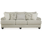 Sofa - 98"W x 44"D x 40"H, Polyester, Roll Arms, Reversible Cushions, Platform Foundation, Fog Color, Feather Pillows