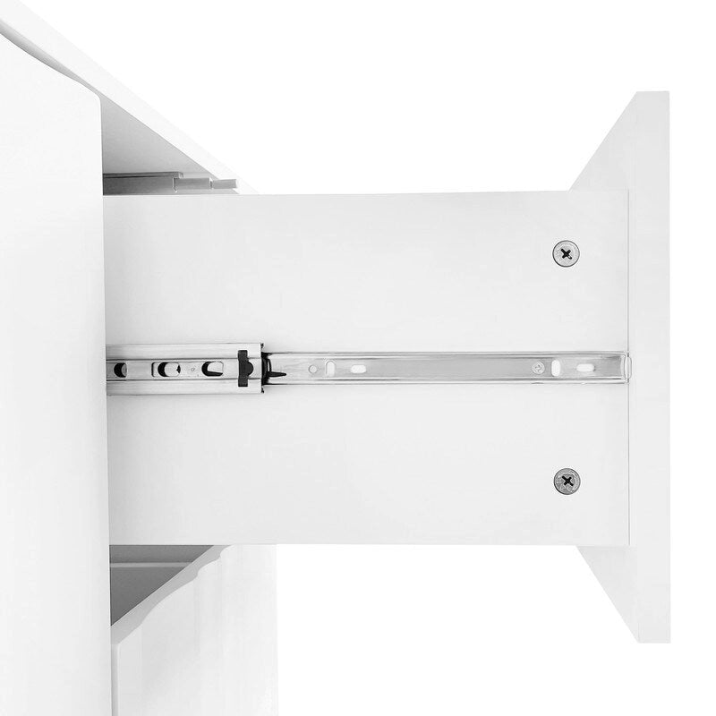 Storage Cabinet - Wave Pattern, 2 Doors, 2 Drawers, Adjustable Shelves, MDF, 99 lbs Capacity, 3 Colors, Modern