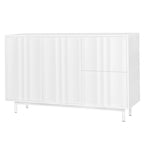 Storage Cabinet - Wave Pattern, 2 Doors, 2 Drawers, Adjustable Shelves, MDF, 99 lbs Capacity, 3 Colors, Modern
