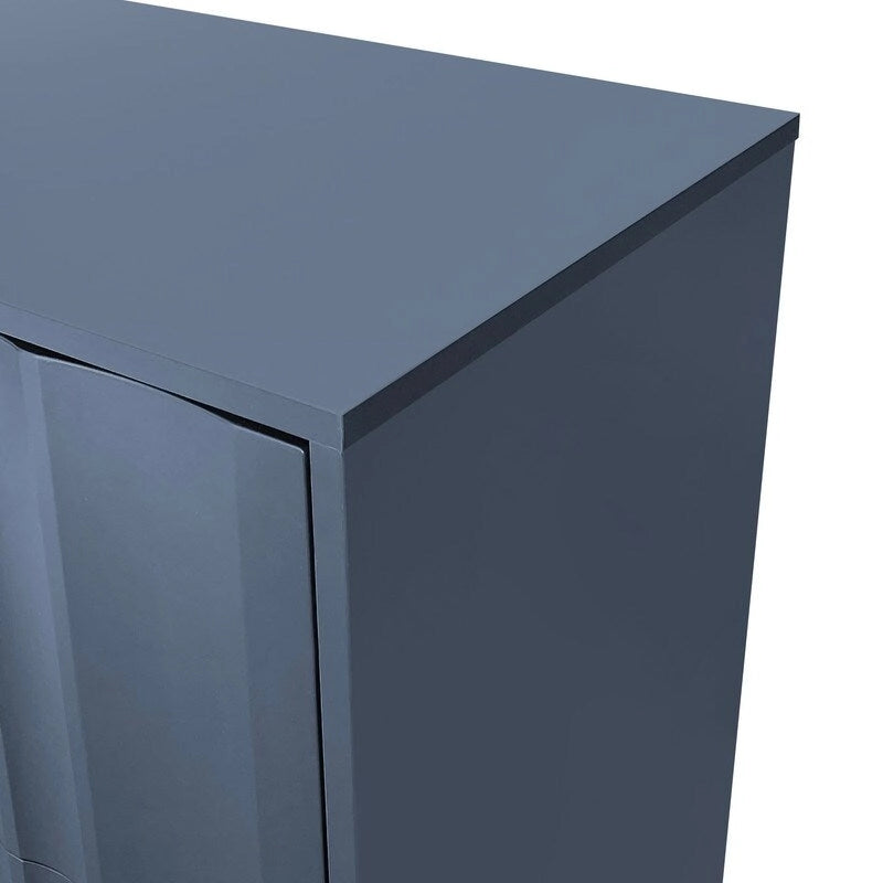 Storage Cabinet - Wave Pattern, 2 Doors, 2 Drawers, Adjustable Shelves, MDF, 99 lbs Capacity, 3 Colors, Modern